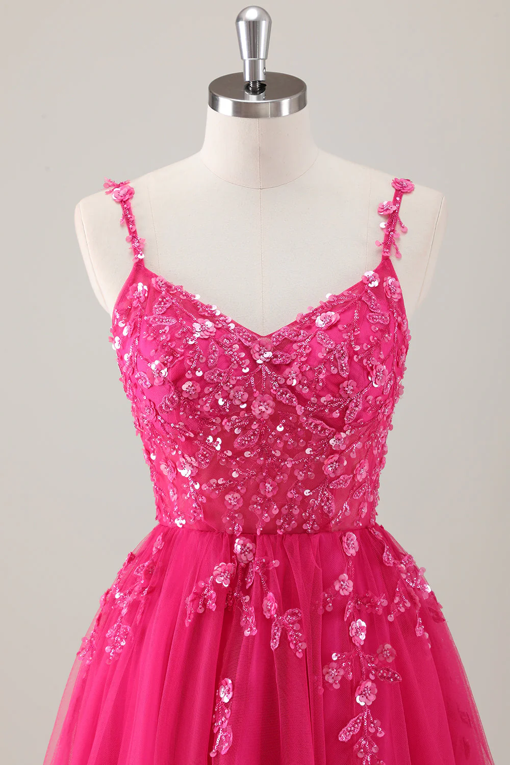 Sparkly Purple A-Line Appliqued Long Prom Dress with Slit - Image 10