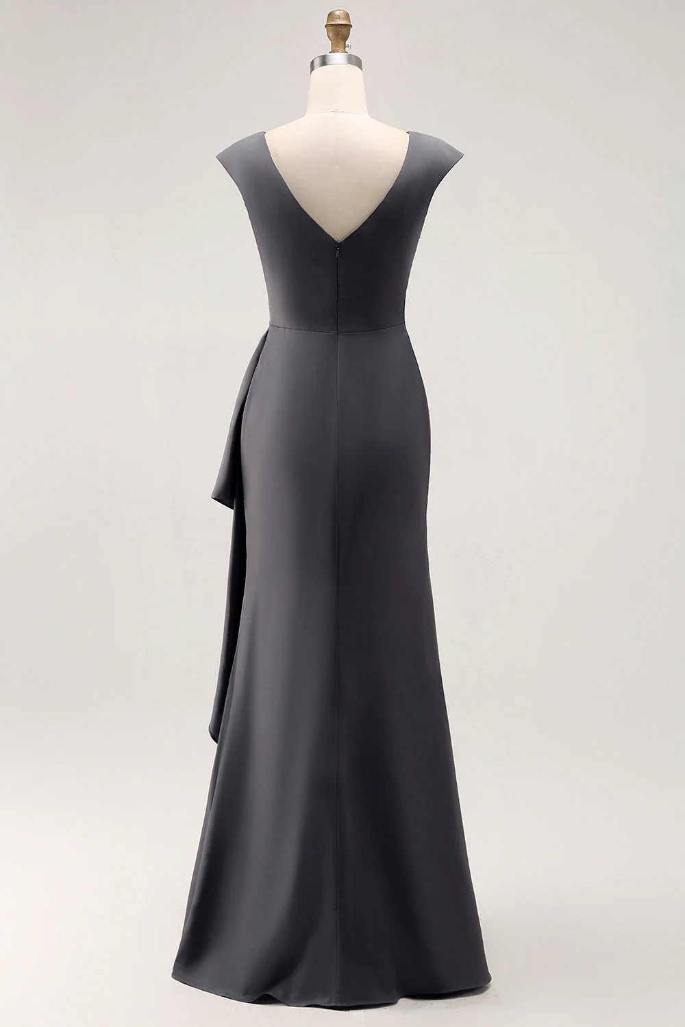 Steel Grey Mermaid Ruffle Chiffon Mother of The Bride Dress - Image 2
