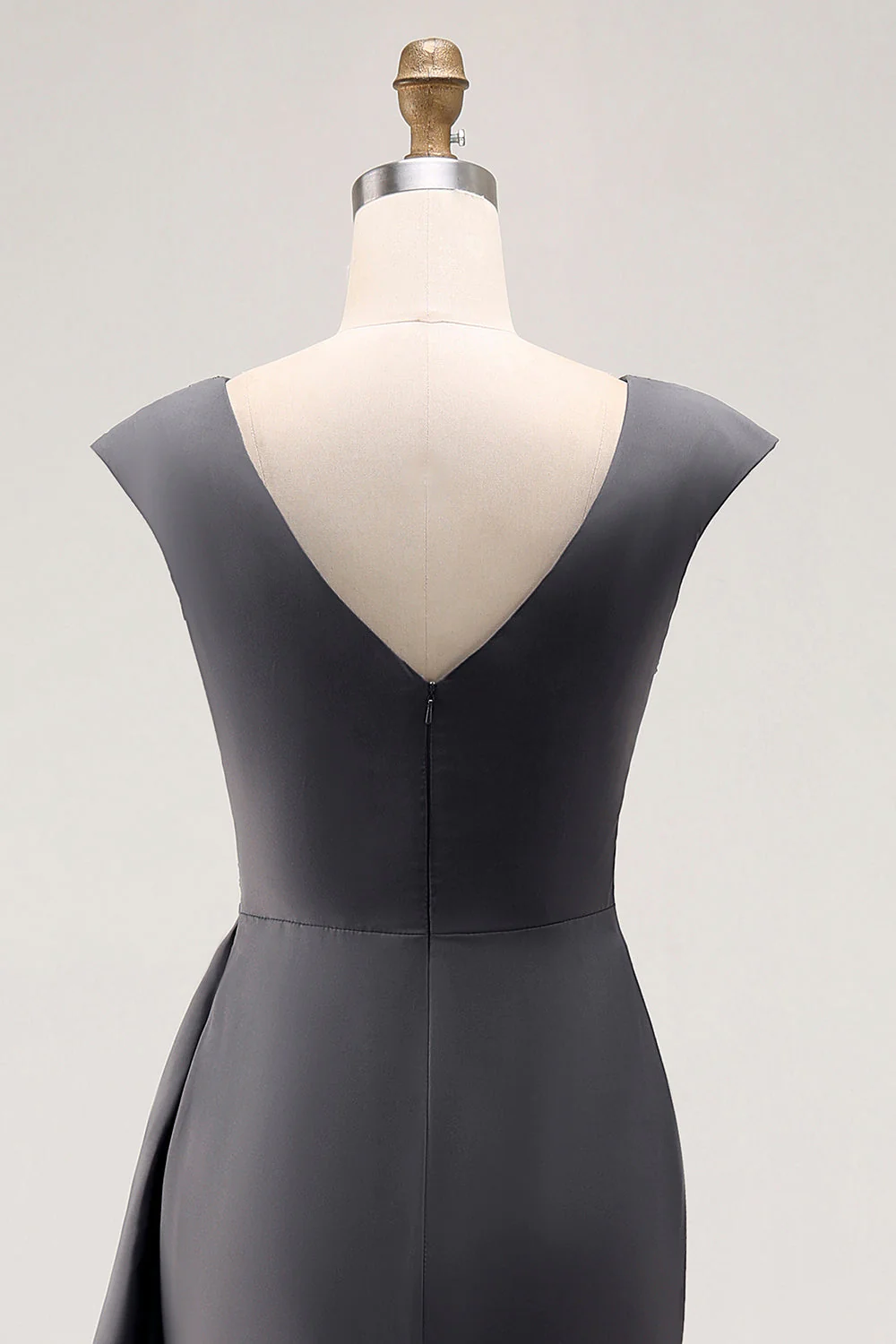 Steel Grey Mermaid Ruffle Chiffon Mother of The Bride Dress - Image 7
