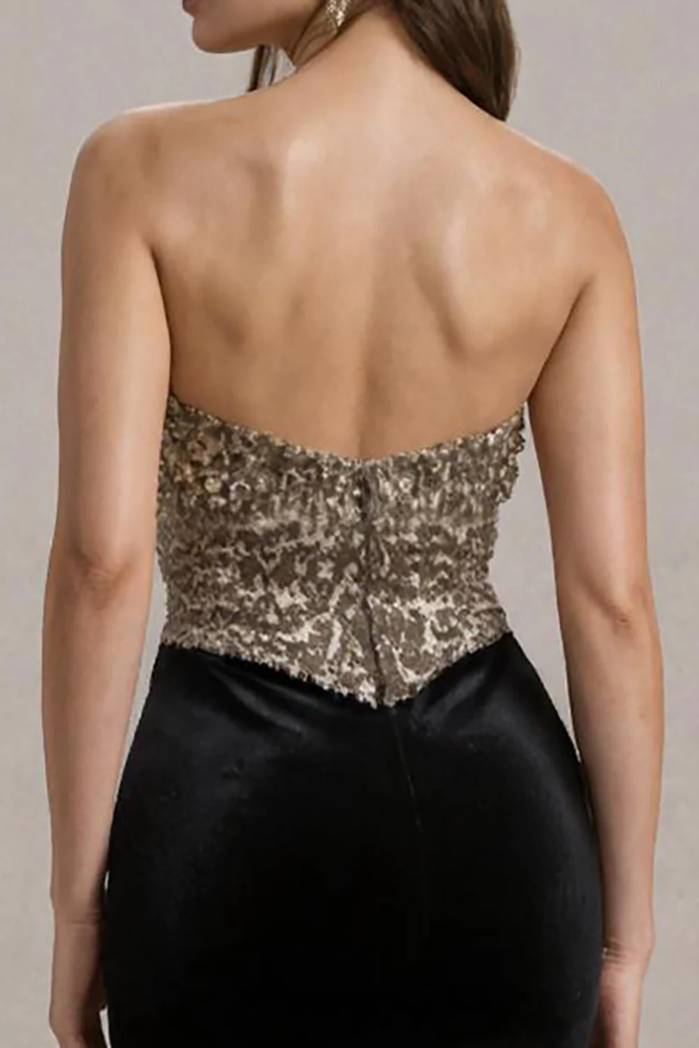 Strapless Bodycon Black Tie Dress - Image 4