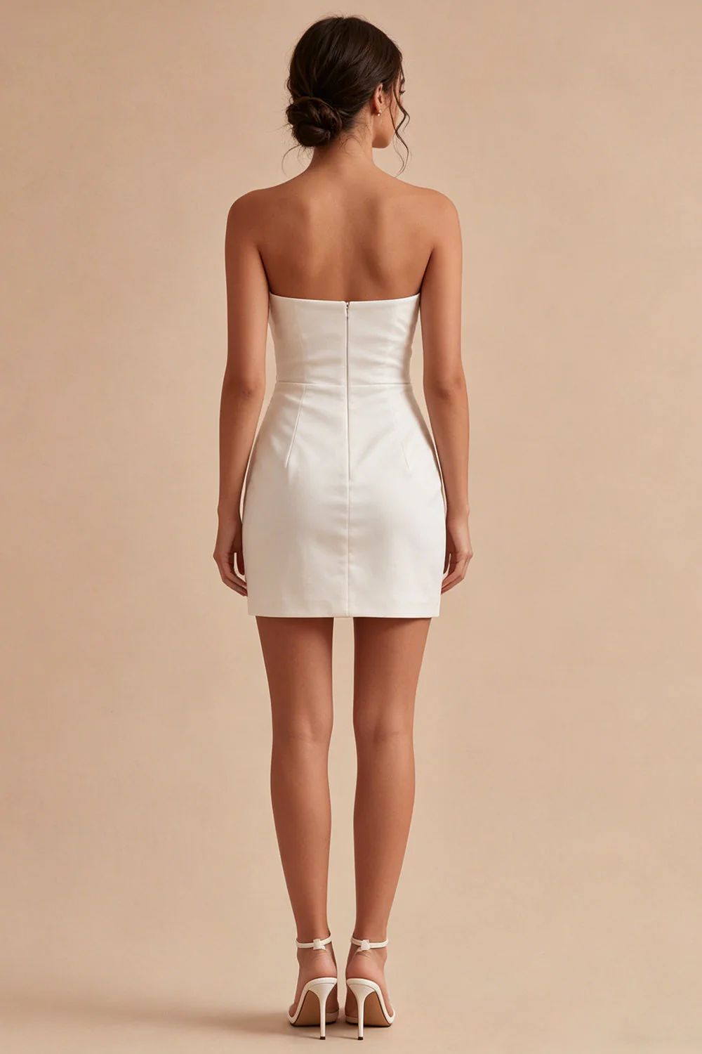 Strapless Bodycon Ruched Graduation Dress with Slit - Image 2