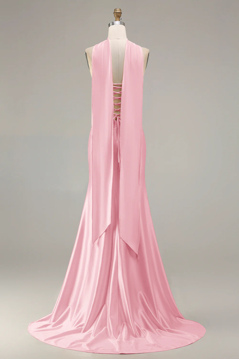 Champagne Strapless Mermaid Beaded Convertible Long Prom Dress - Image 18