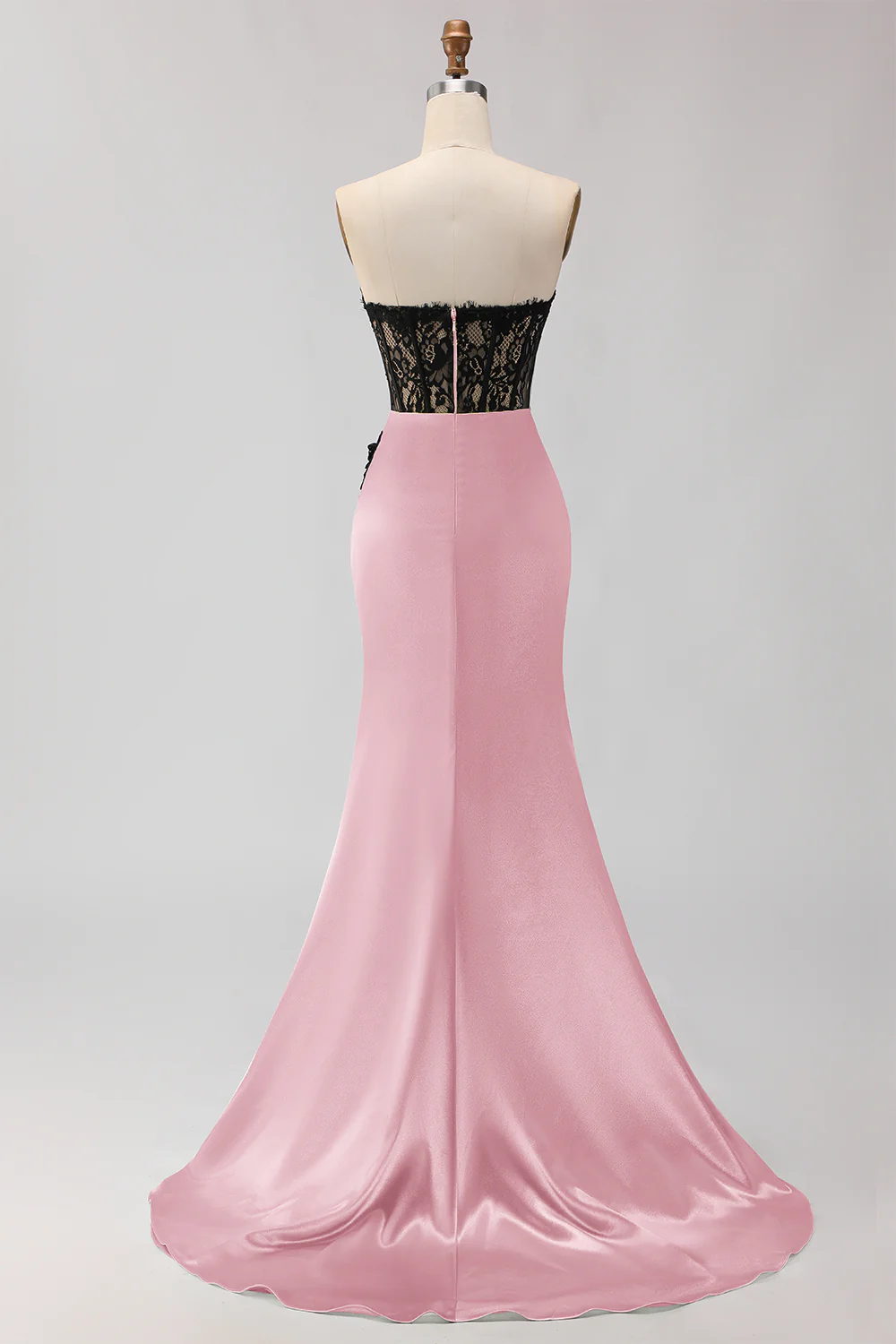 Strapless Mermaid Green Appliqued Lace Long Prom Dress with Slit - Image 18