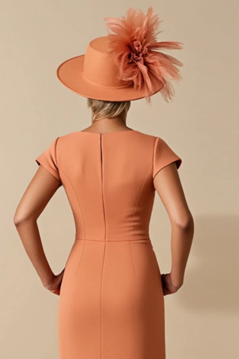 Sunset Sheath Ruched V Neck Mother Of The Bride Dress - Image 5