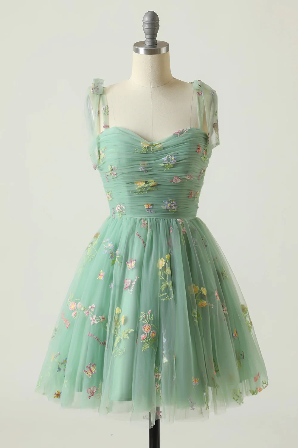 Sweetheart Champagne Graduation Dress with Embroidery - Image 10