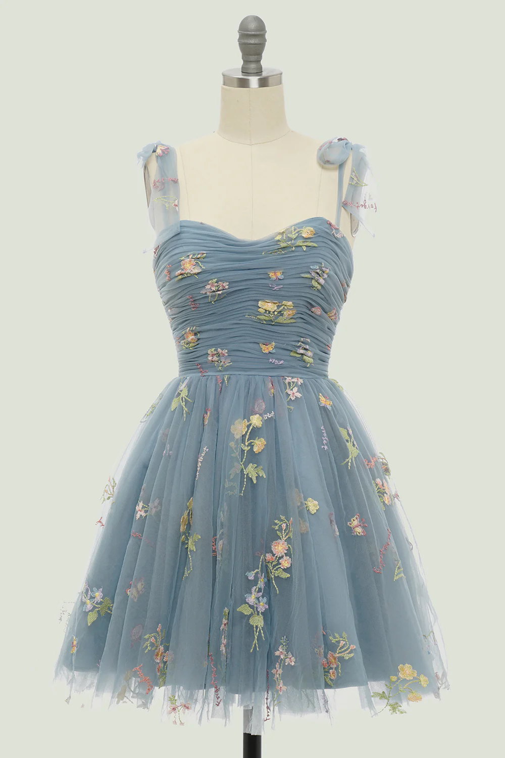 Sweetheart Champagne Graduation Dress with Embroidery - Image 7