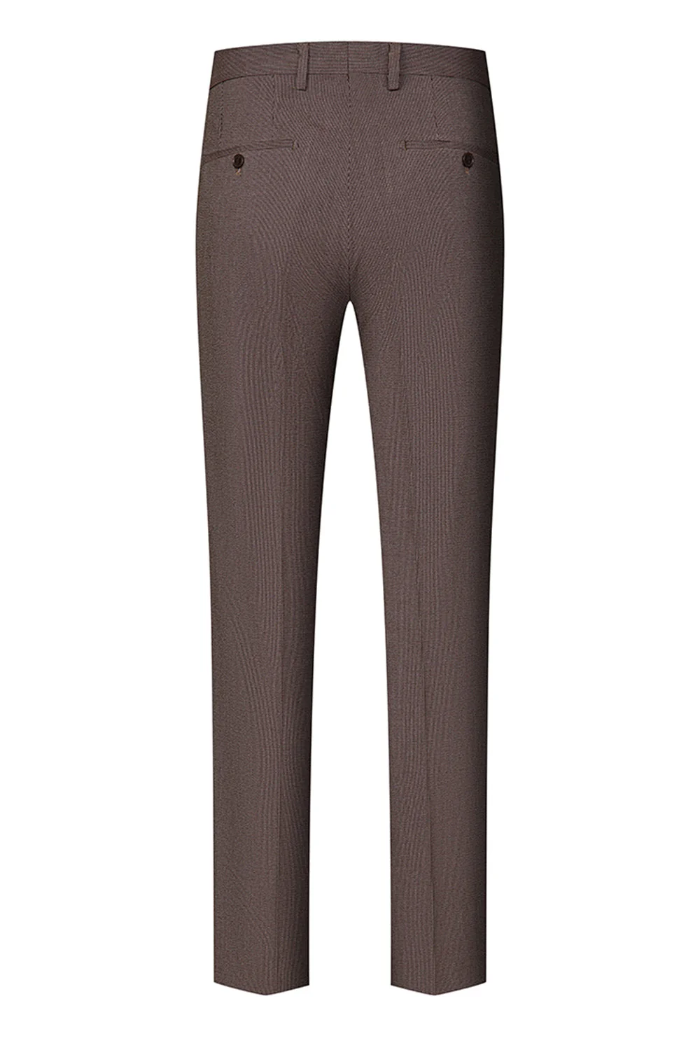 Taupe 3 Piece Slim Fit Notched Lapel One Button Men's Formal Suits - Image 6