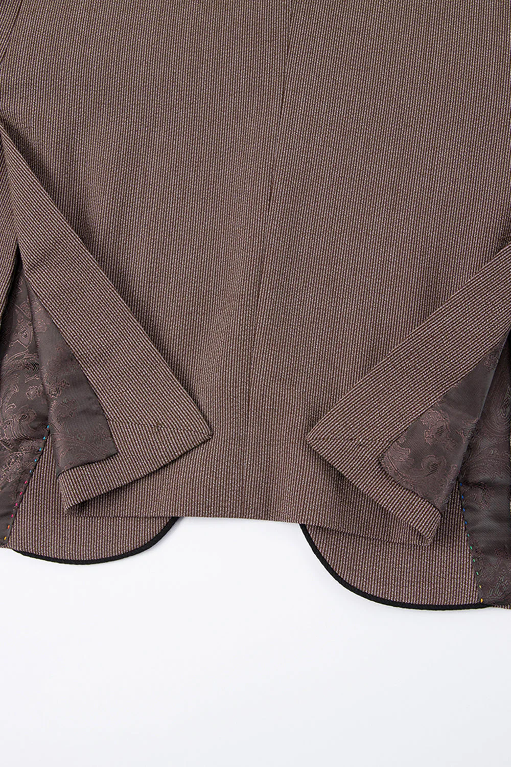 Taupe 3 Piece Slim Fit Notched Lapel One Button Men's Formal Suits - Image 8