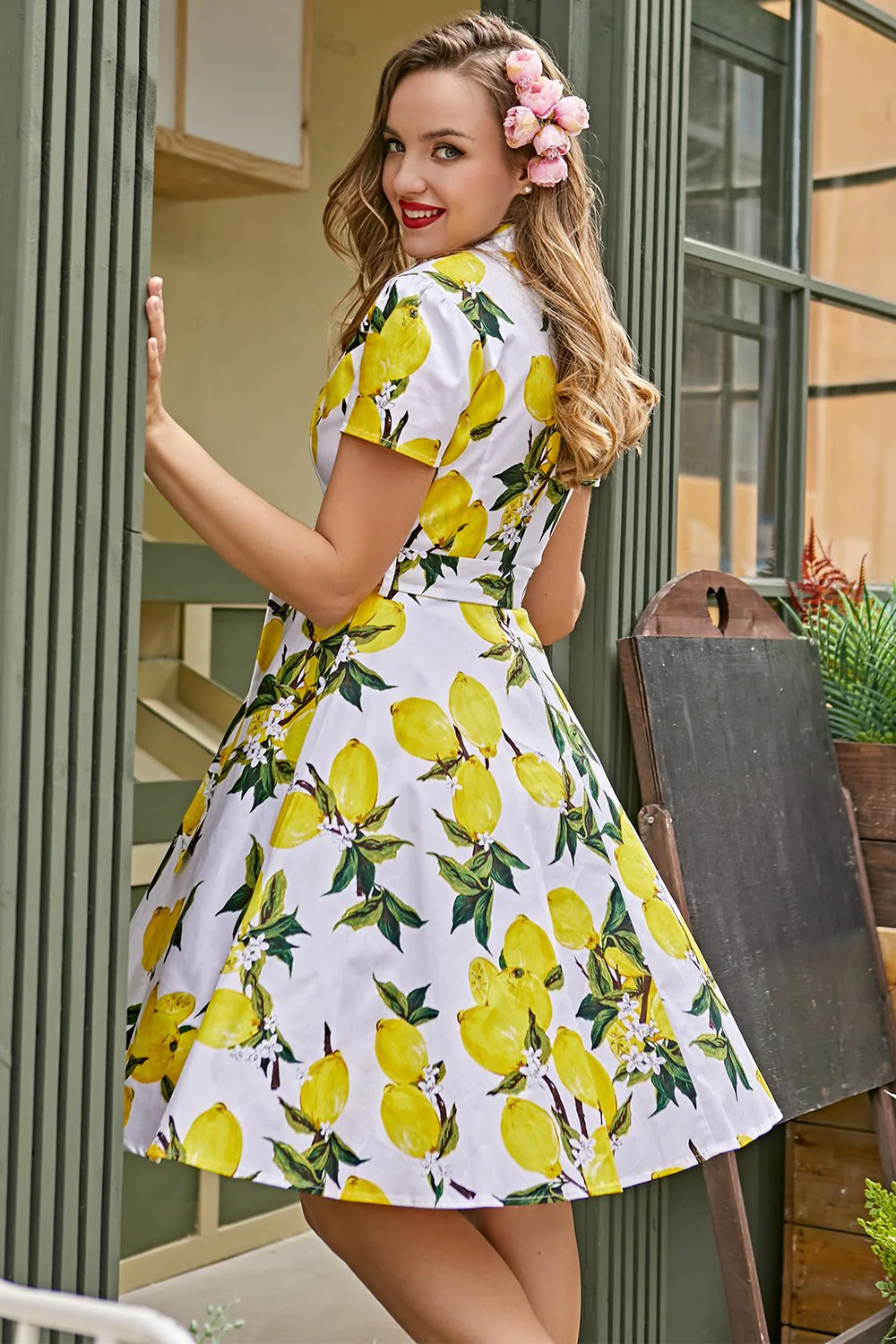 Vintage Print 1950s Swing Dress - Image 6