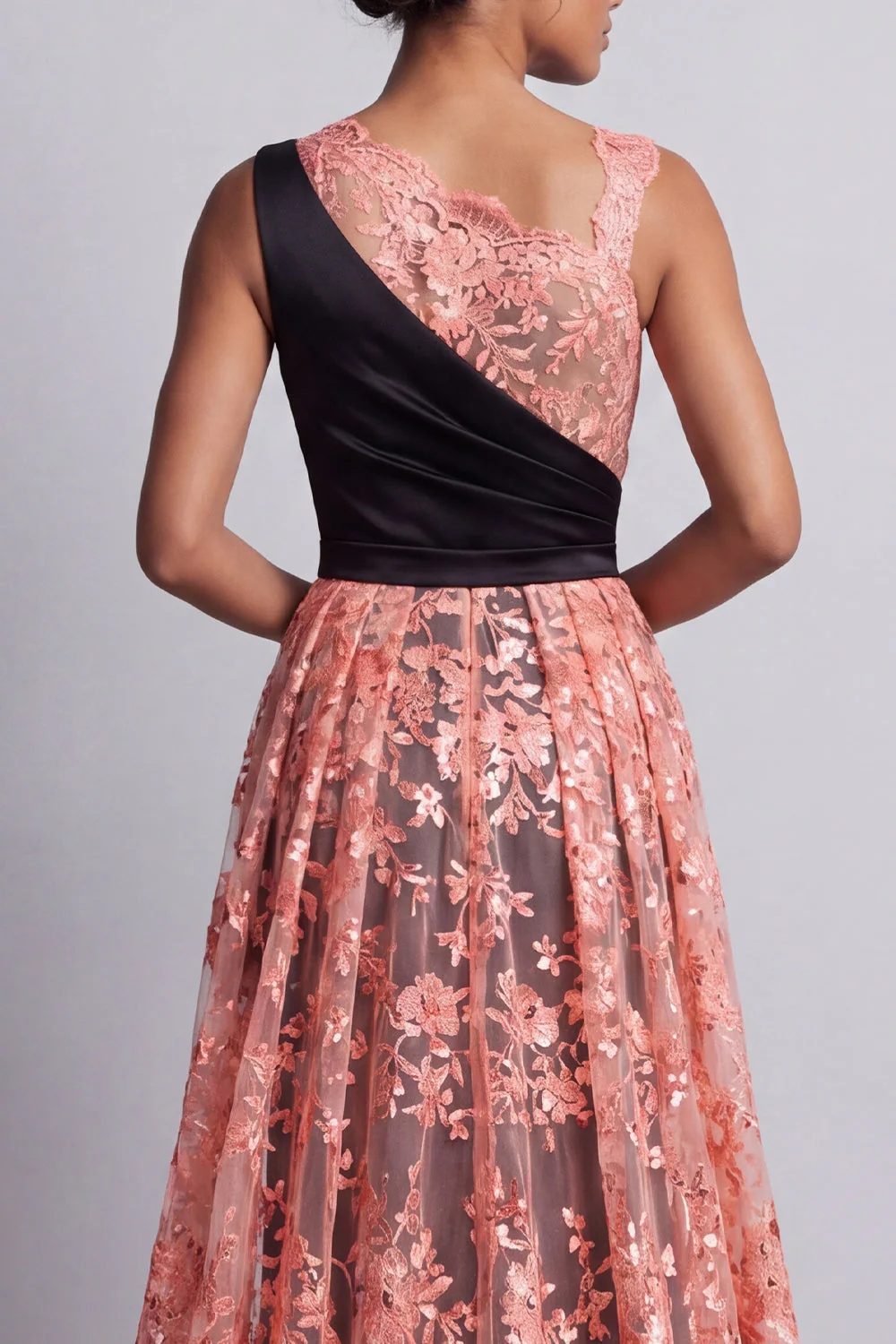 Black Mermaid Long Mother Of the Bride Dress with Cape - Image 5