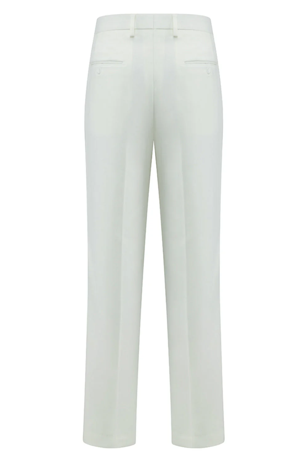 White 2 Piece Double Breasted Peak Lapel Men's Wedding Suits - Image 6