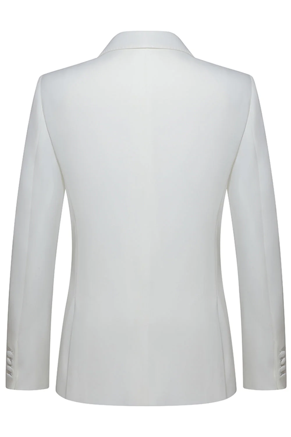 White 2 Piece Men's Shawl Lapel Double Breasted Wedding Suits - Image 3
