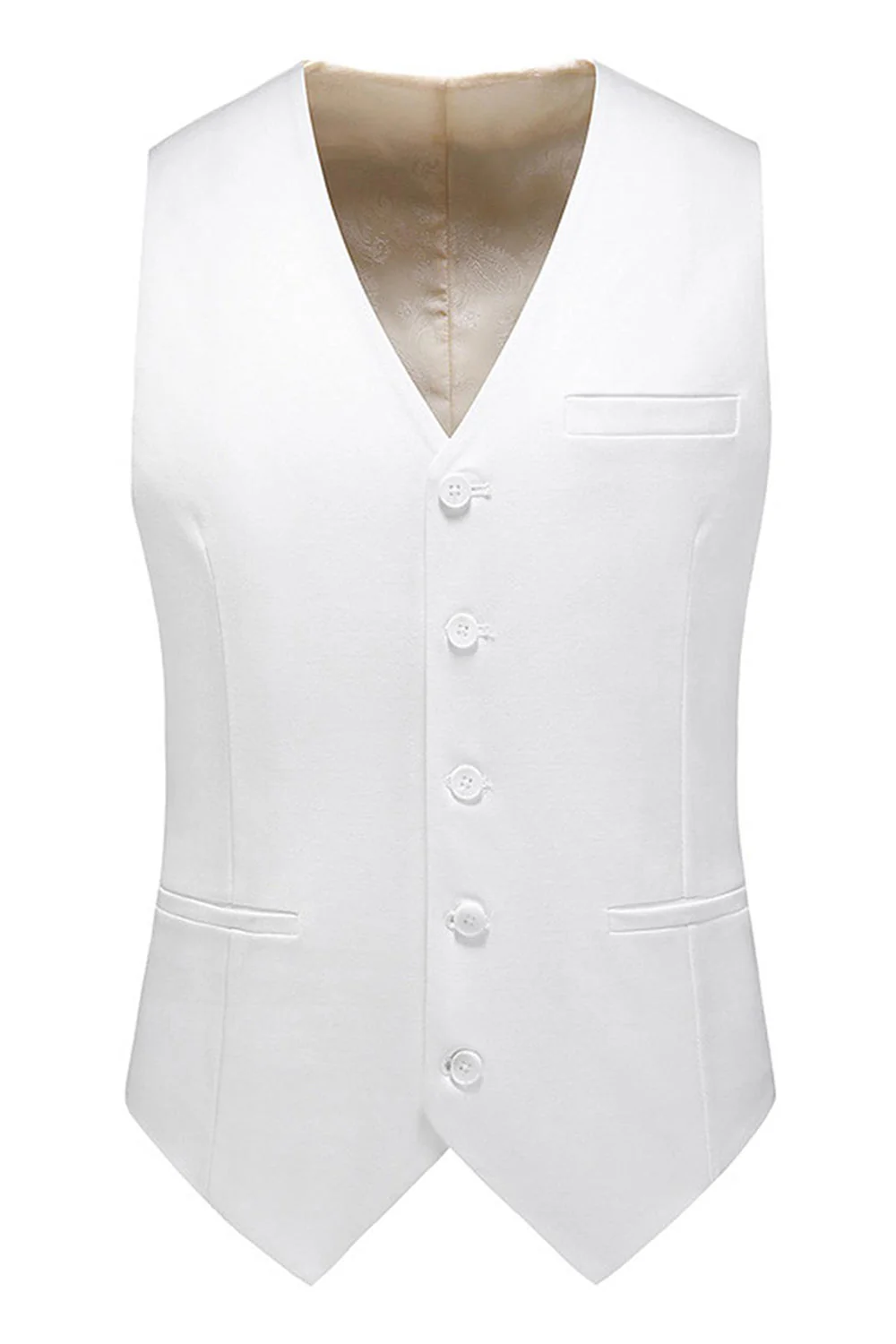 White 3 Pieces Shawl Lapel Men's Wedding Suits - Image 3