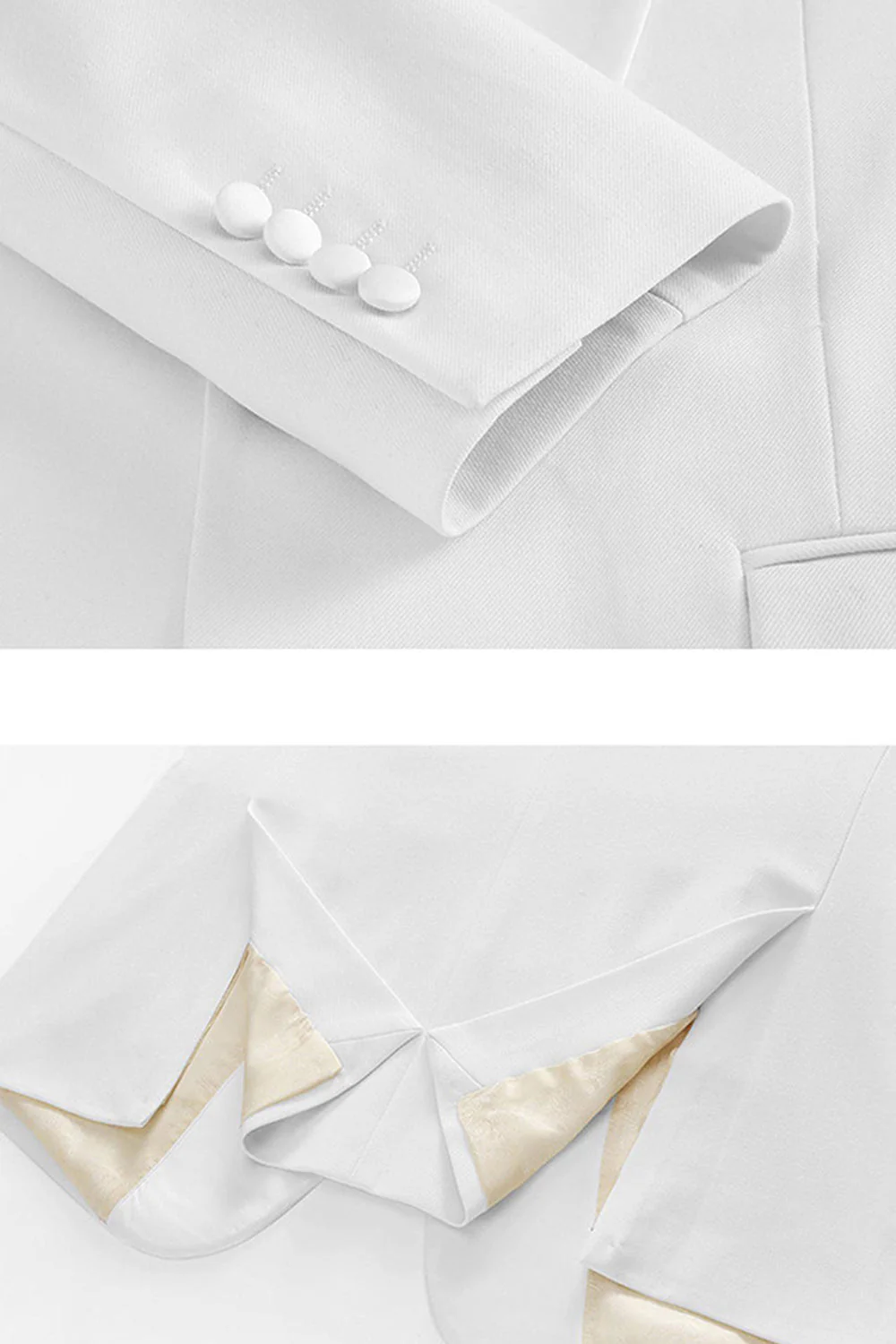White 3 Pieces Shawl Lapel Men's Wedding Suits - Image 6