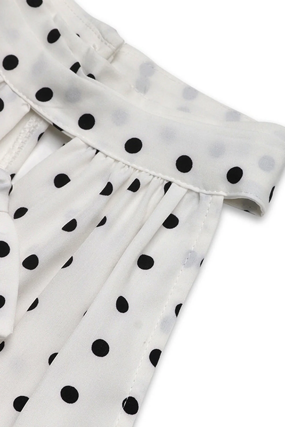 White Black Polka Dots Halter Summer Dress With Bow - Image 6