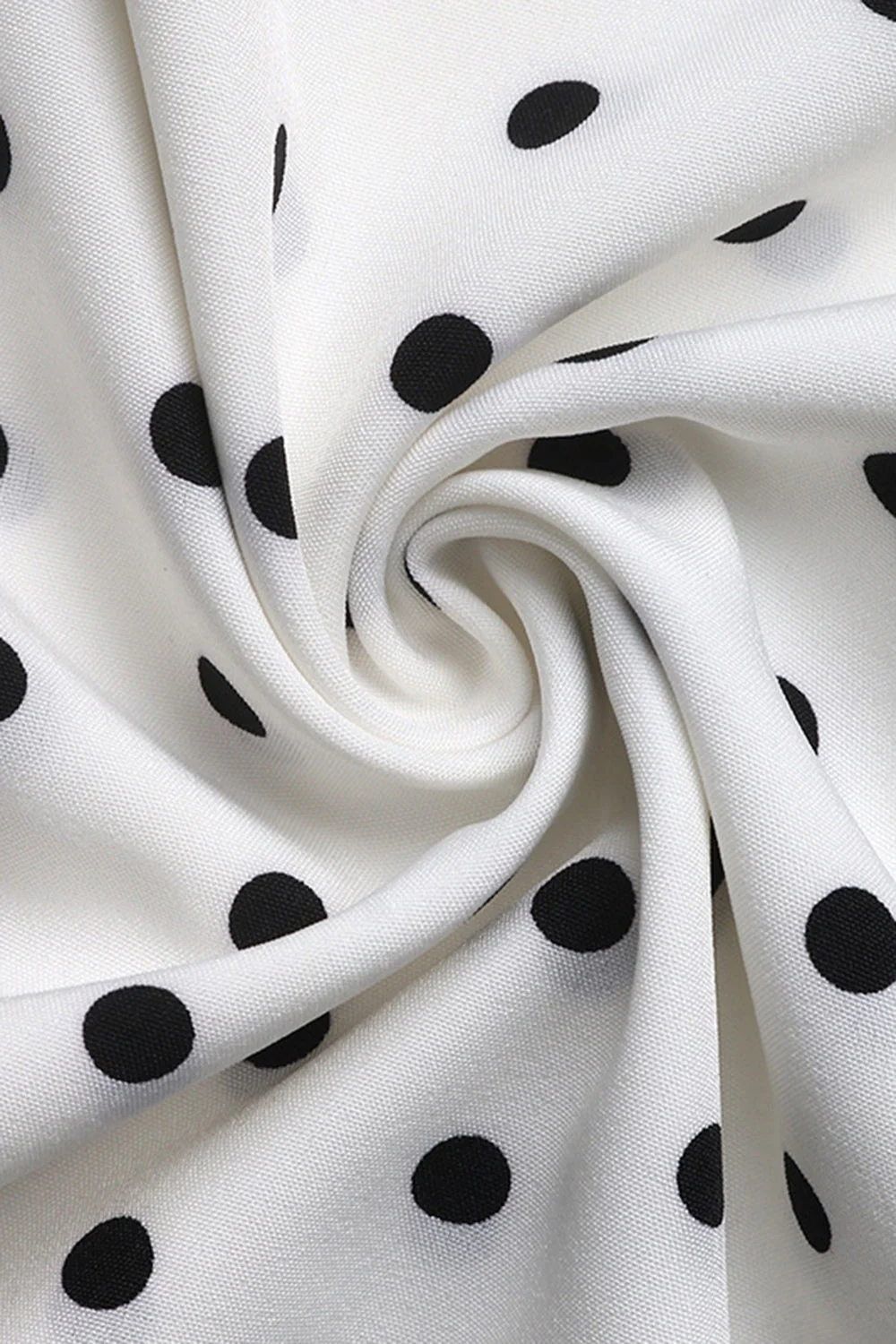 White Black Polka Dots Halter Summer Dress With Bow - Image 7