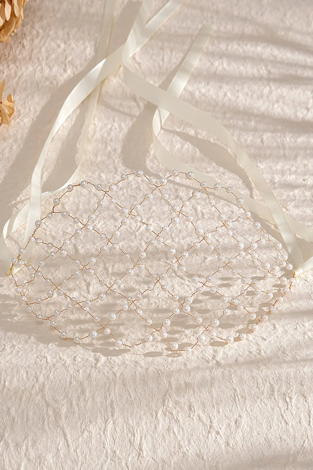 White Bridal Pearl Headbands Headpieces - Image 3