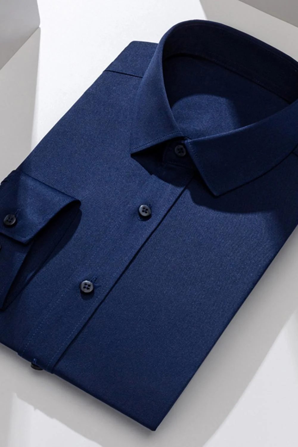 White Classic Solid Point Collar Slim Fit  Men's Suits Shirt - Image 10