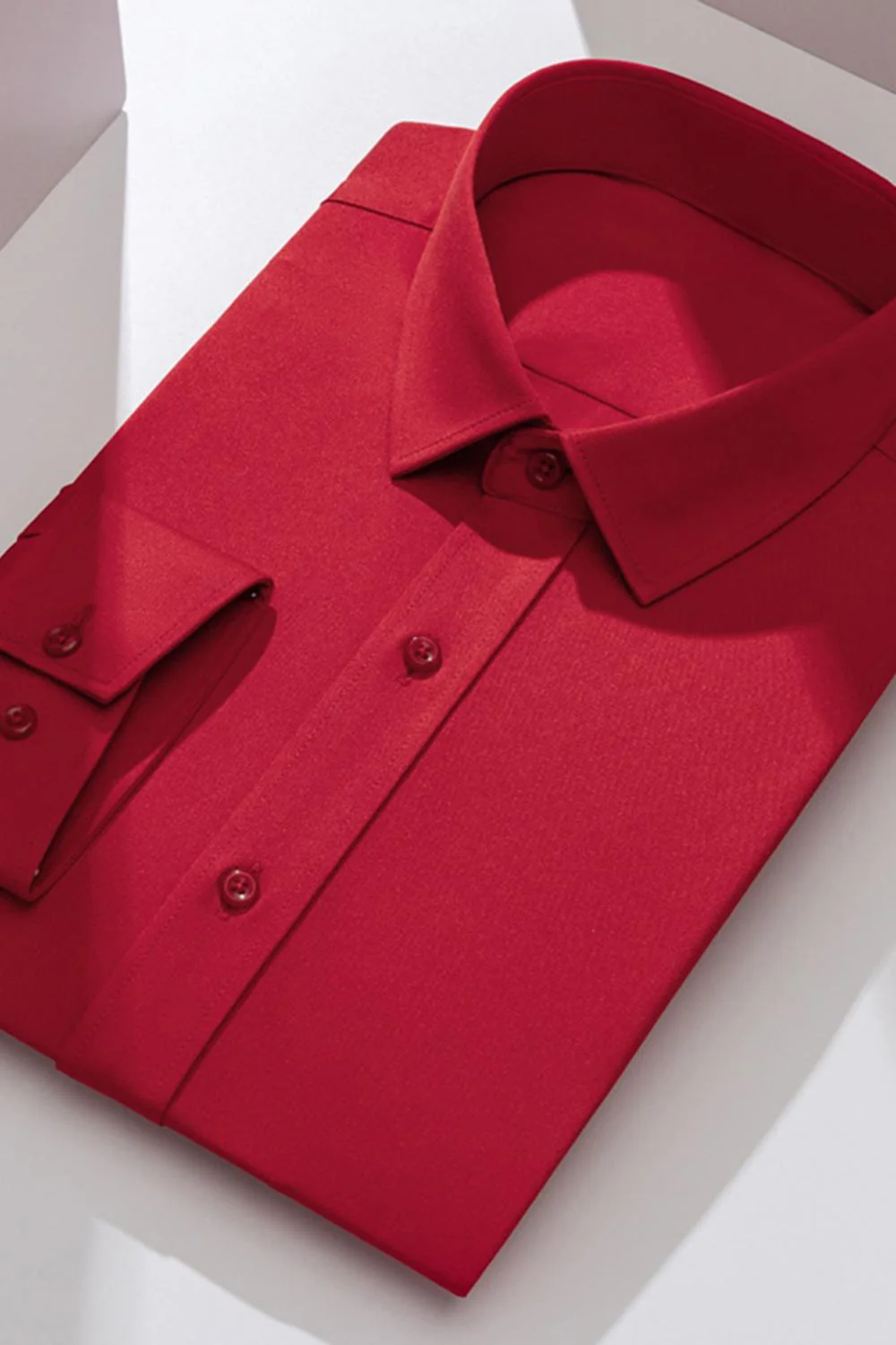 White Classic Solid Point Collar Slim Fit  Men's Suits Shirt - Image 12