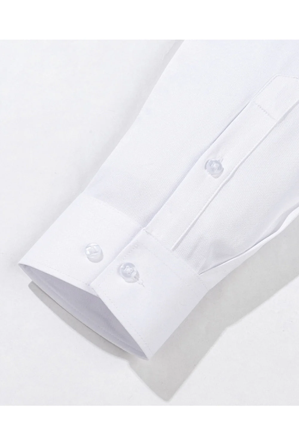 White Classic Solid Point Collar Slim Fit  Men's Suits Shirt - Image 4