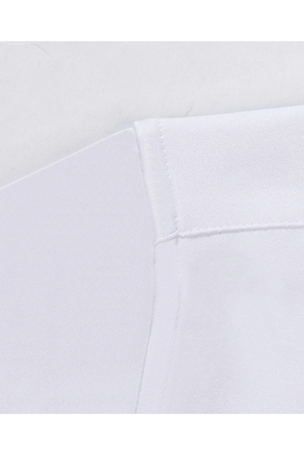 White Classic Solid Point Collar Slim Fit  Men's Suits Shirt - Image 5