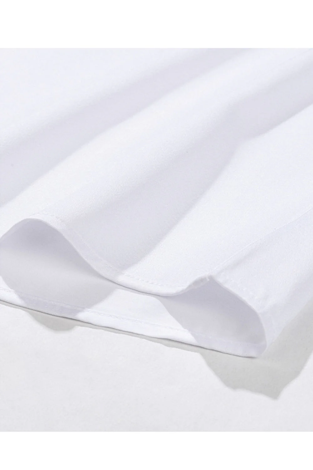 White Classic Solid Point Collar Slim Fit  Men's Suits Shirt - Image 7