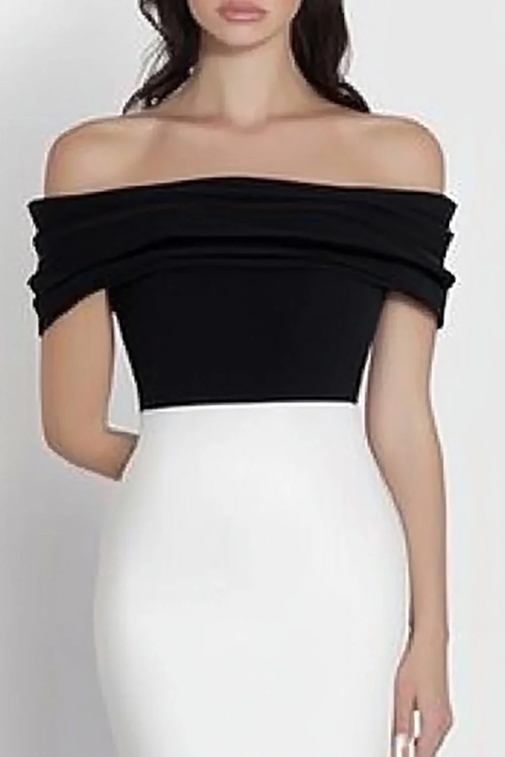 White Mermaid Off The Shoulder Formal Dress - Image 2