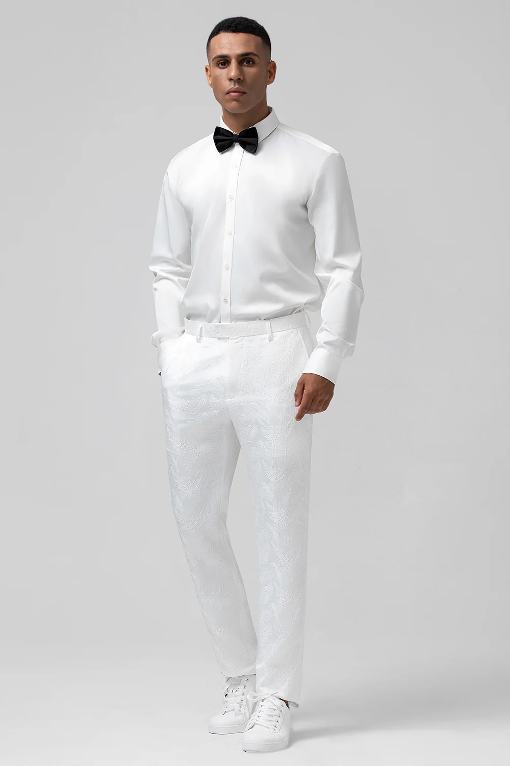 White Peak Lapel Double Breasted 2 Pieces Men's Suits - Image 7
