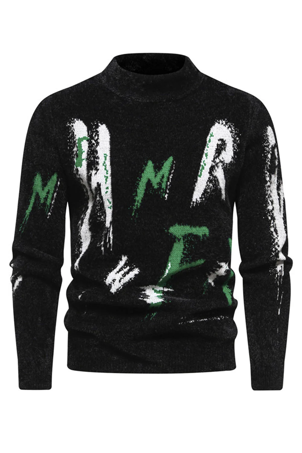 White Round Neck Slim Fit Men's Sweater - Image 10