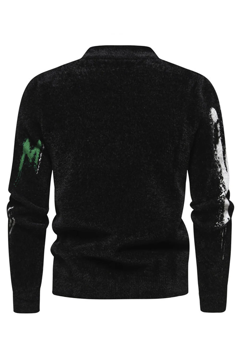 White Round Neck Slim Fit Men's Sweater - Image 11