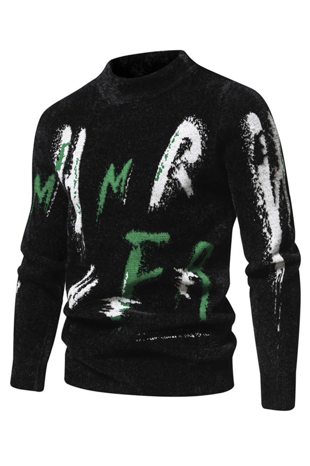 White Round Neck Slim Fit Men's Sweater - Image 12