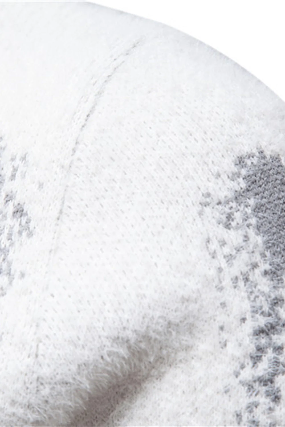 White Round Neck Slim Fit Men's Sweater - Image 4