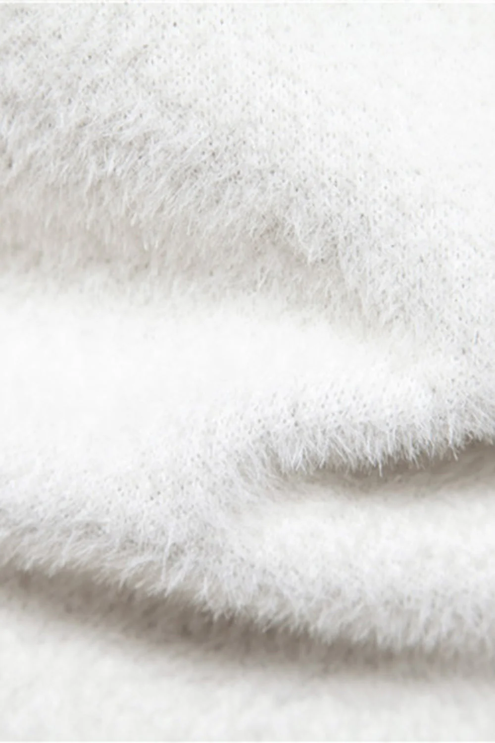 White Round Neck Slim Fit Men's Sweater - Image 6