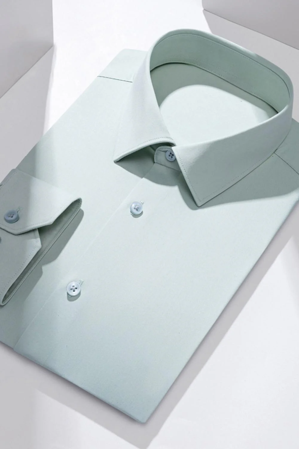 White Solid Classic Long Sleeves Men's Suits Shirt - Image 10