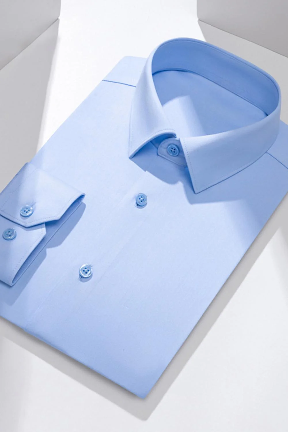 White Solid Classic Long Sleeves Men's Suits Shirt - Image 11
