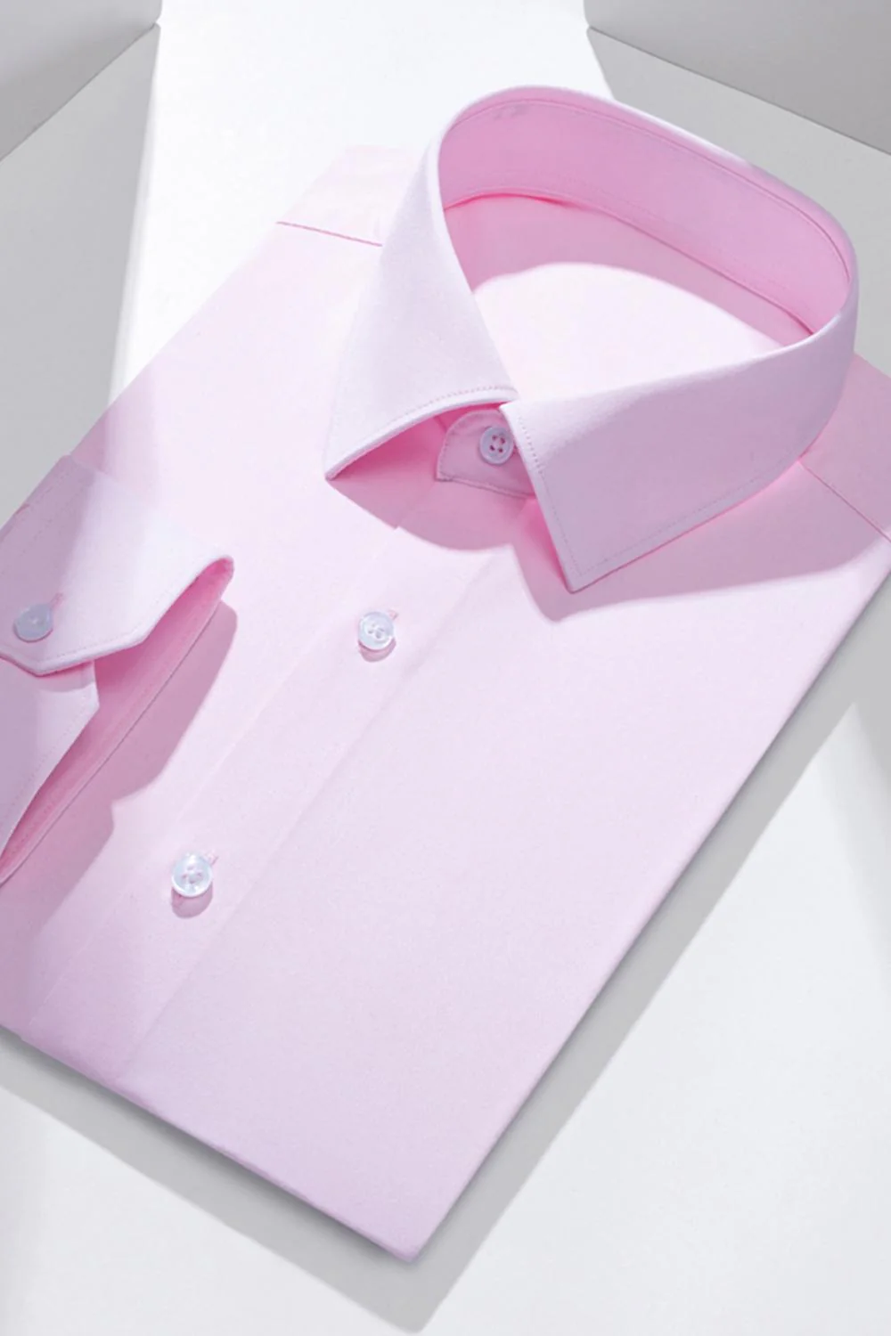 White Solid Classic Long Sleeves Men's Suits Shirt - Image 12