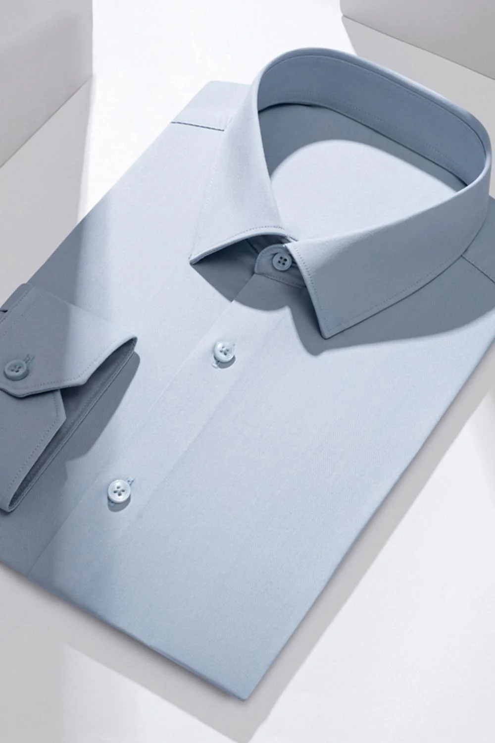 White Solid Classic Long Sleeves Men's Suits Shirt - Image 13
