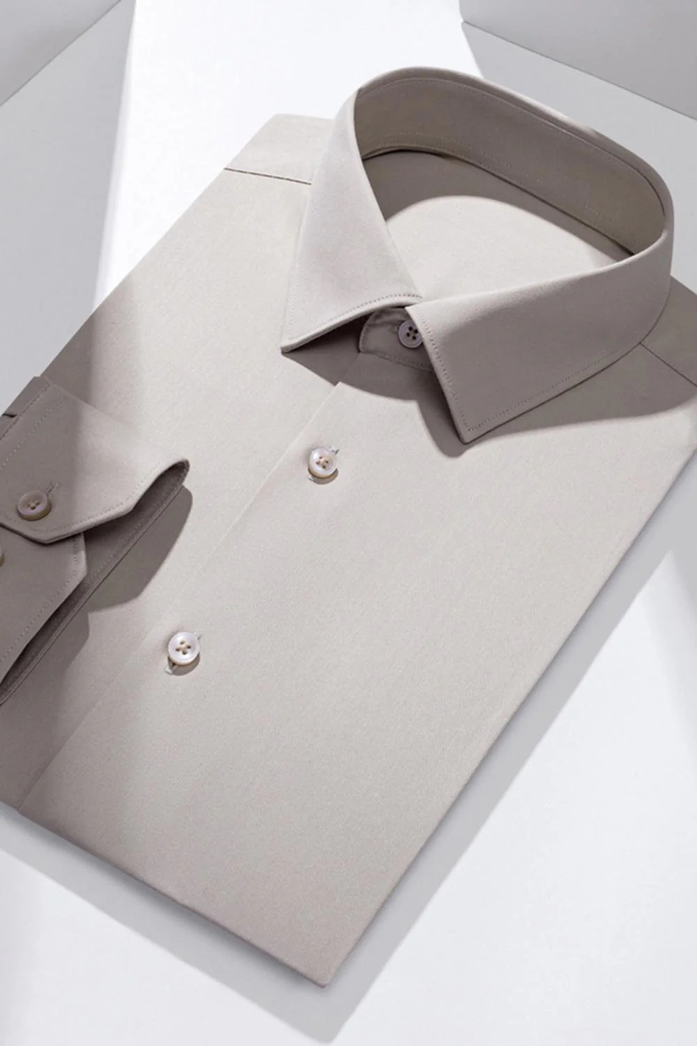 White Solid Classic Long Sleeves Men's Suits Shirt - Image 14