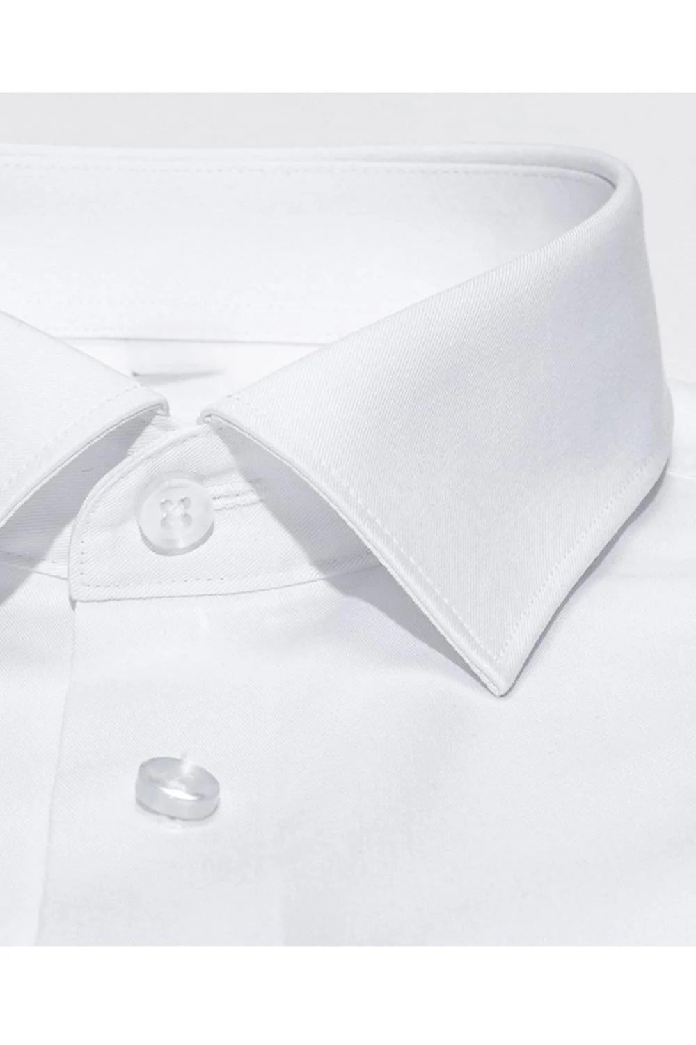 White Solid Classic Long Sleeves Men's Suits Shirt - Image 4