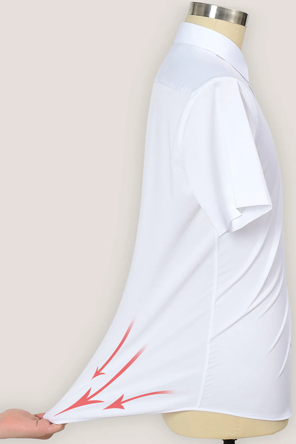 White Solid Classic Long Sleeves Men's Suits Shirt - Image 6
