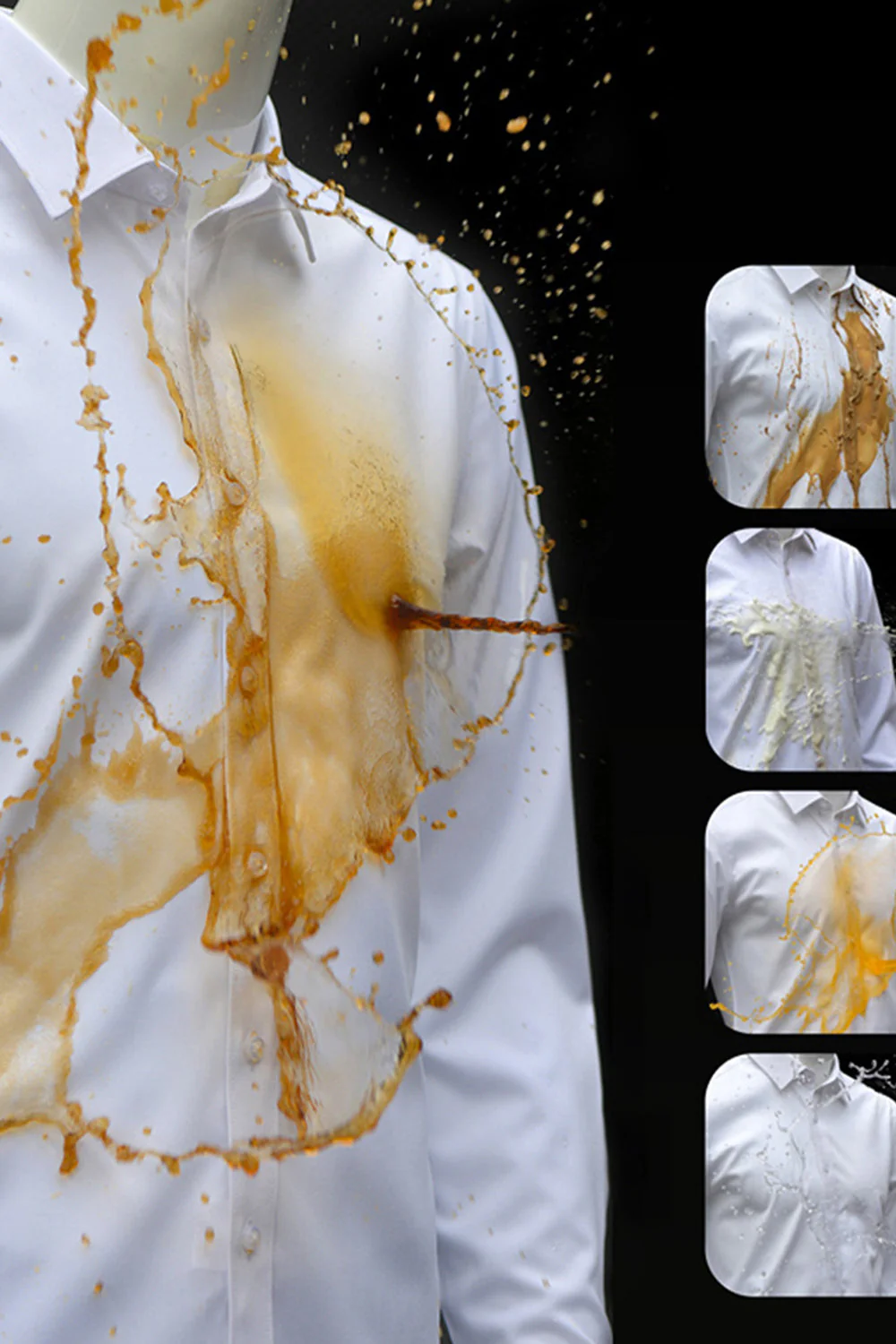 White Solid Classic Long Sleeves Men's Suits Shirt - Image 7