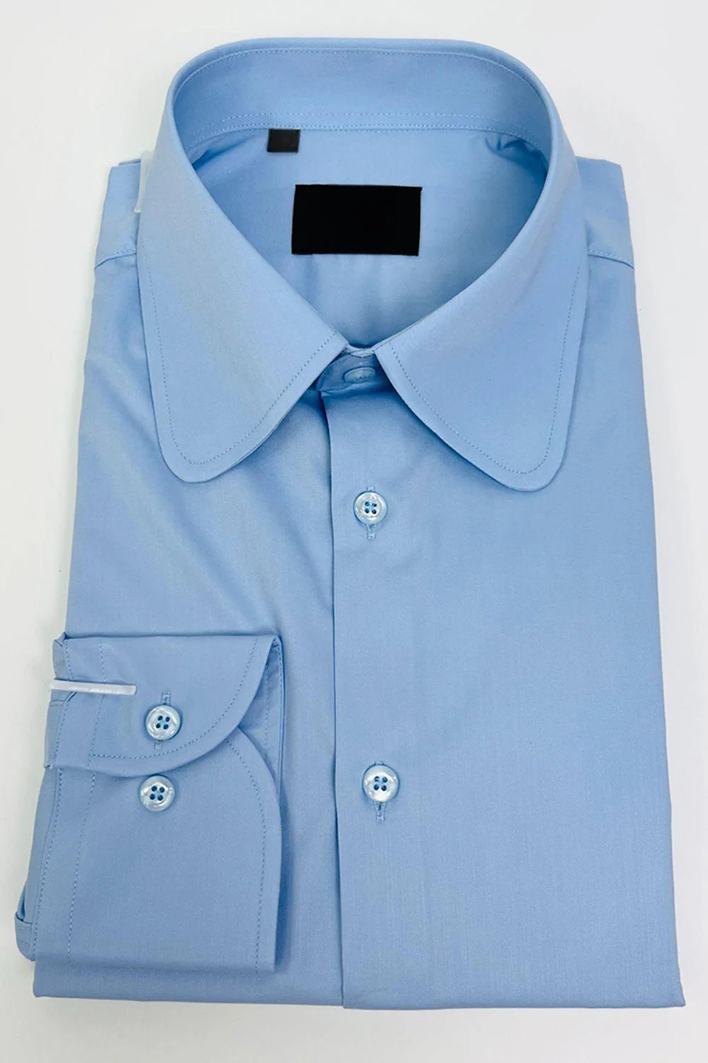 White Solid Long Sleeves Slim Fit Men's Suits Shirt - Image 11