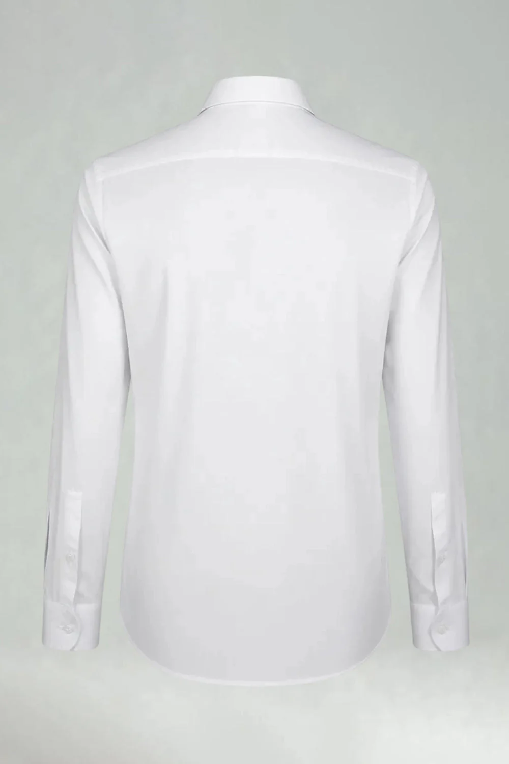 White Solid Long Sleeves Slim Fit Men's Suits Shirt - Image 3