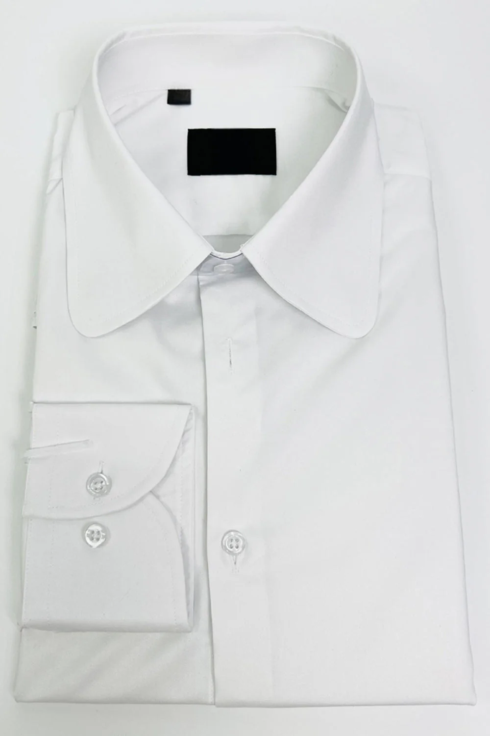 White Solid Long Sleeves Slim Fit Men's Suits Shirt - Image 4