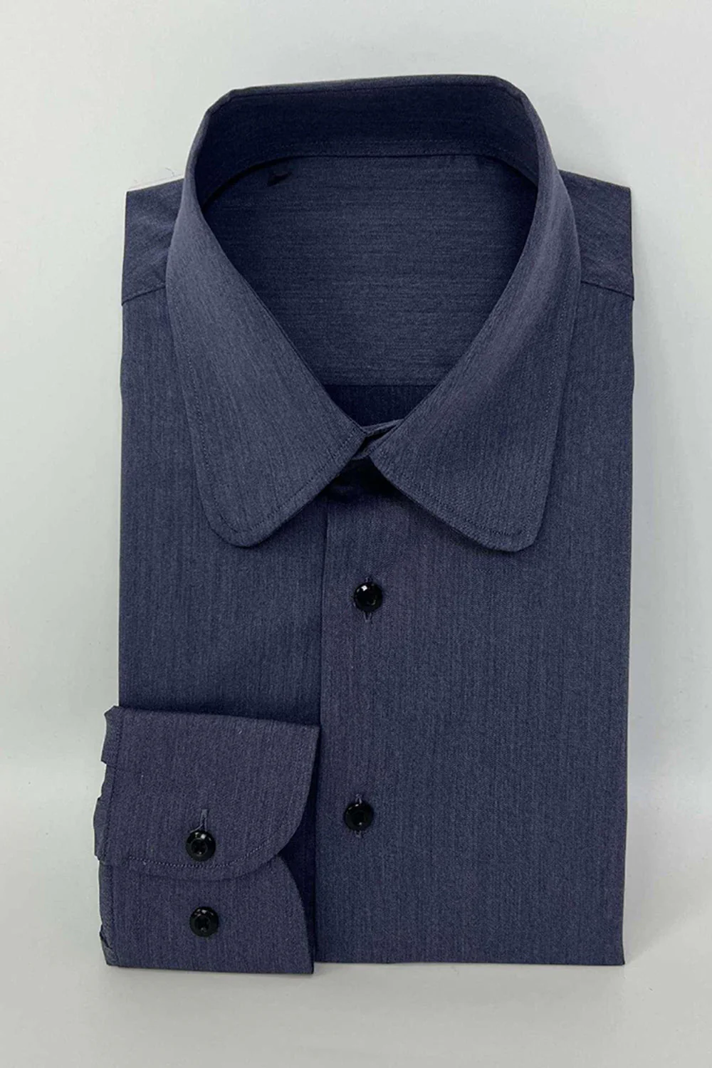 White Solid Long Sleeves Slim Fit Men's Suits Shirt - Image 7