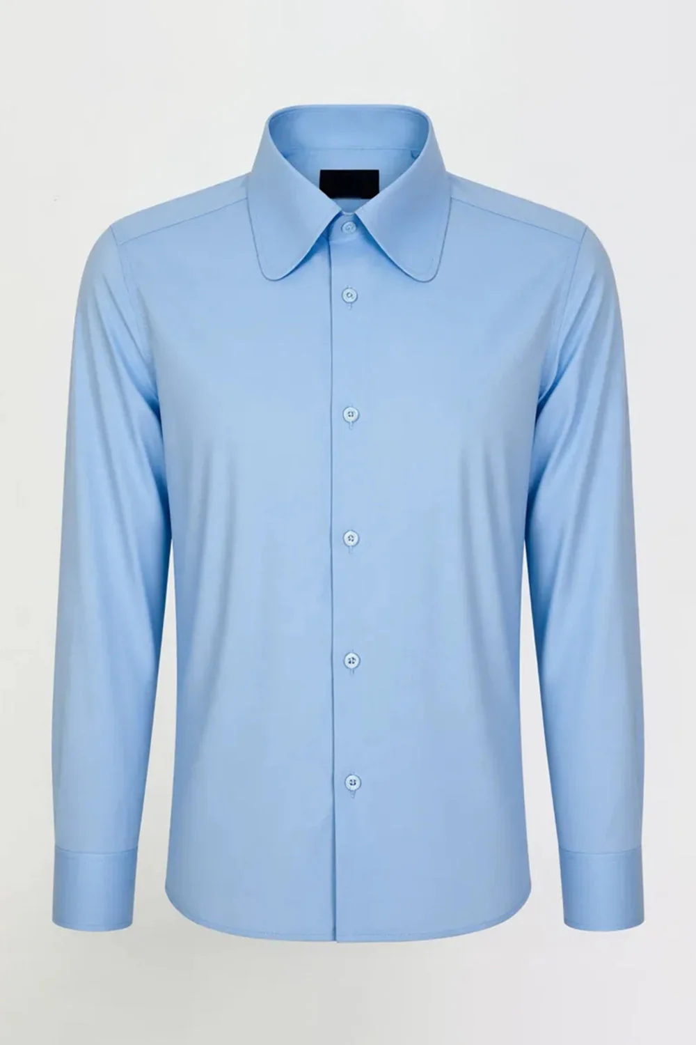 White Solid Long Sleeves Slim Fit Men's Suits Shirt - Image 8