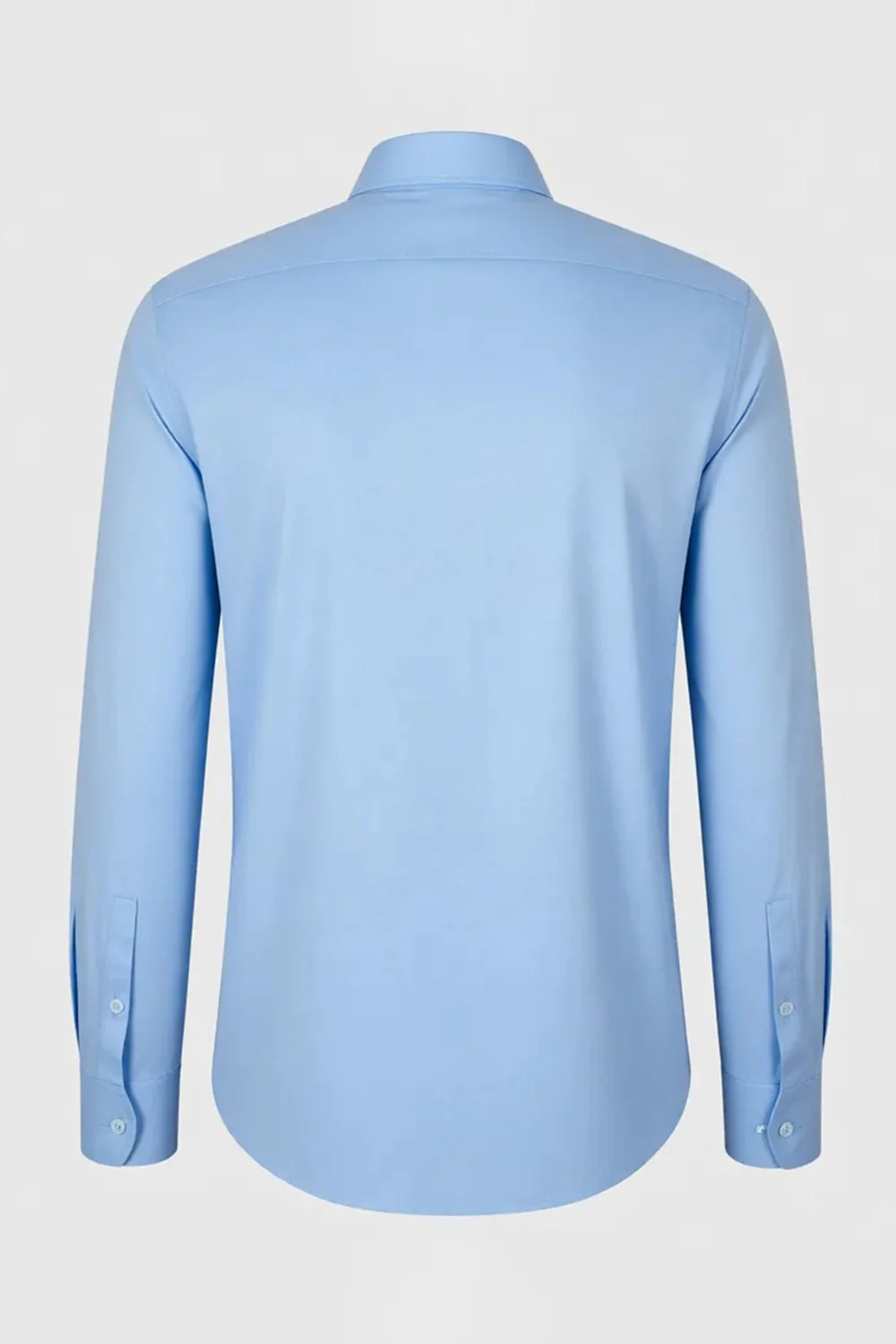 White Solid Long Sleeves Slim Fit Men's Suits Shirt - Image 9