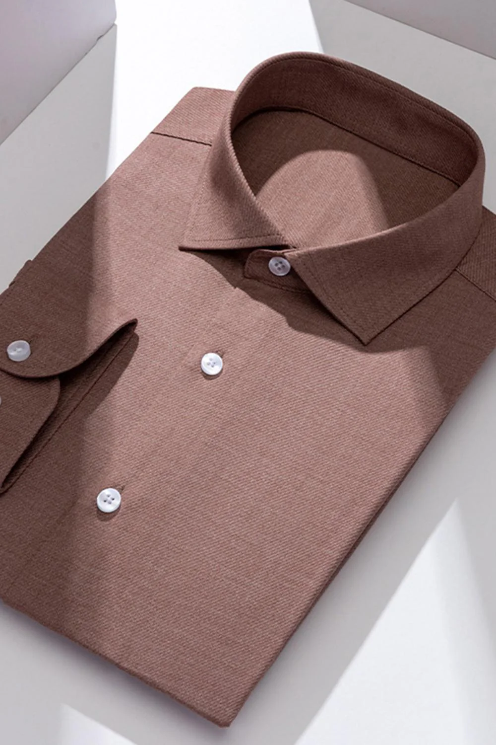 White Solid Slim Fit Long Sleeves Men's Suits Shirt - Image 4