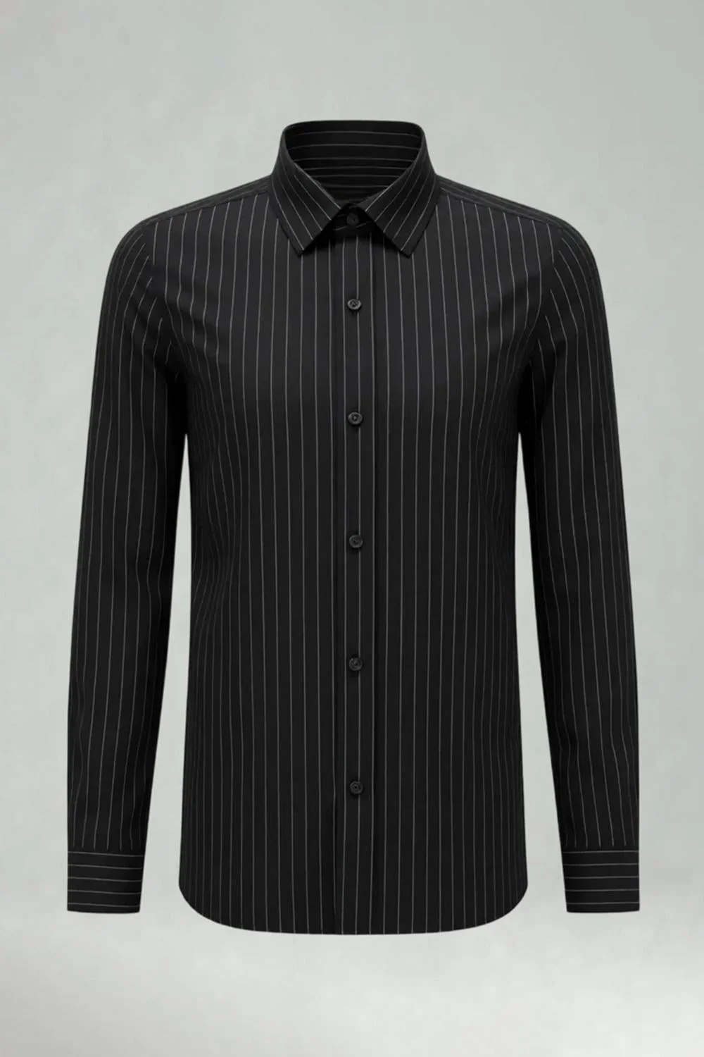 White Stripe Slim Fit Long Sleeves Men's Suits Shirt - Image 10