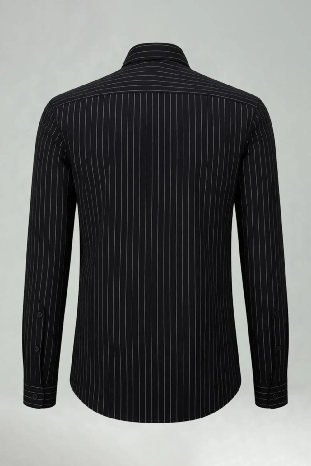 White Stripe Slim Fit Long Sleeves Men's Suits Shirt - Image 11